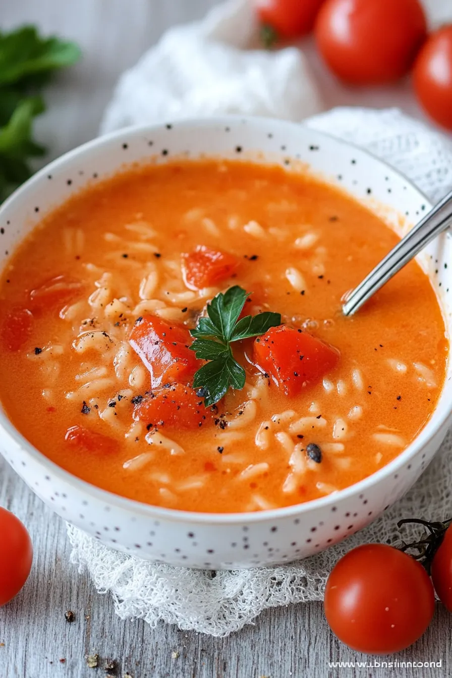 Tomaten Rezepte: Cremige Tomatensuppe mit Reis - Einfach und Lecker