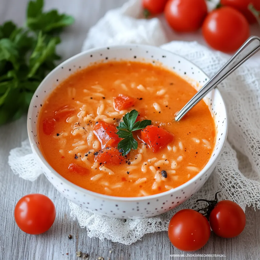 Tomaten Rezepte: Cremige Tomatensuppe mit Reis - Einfach und Lecker