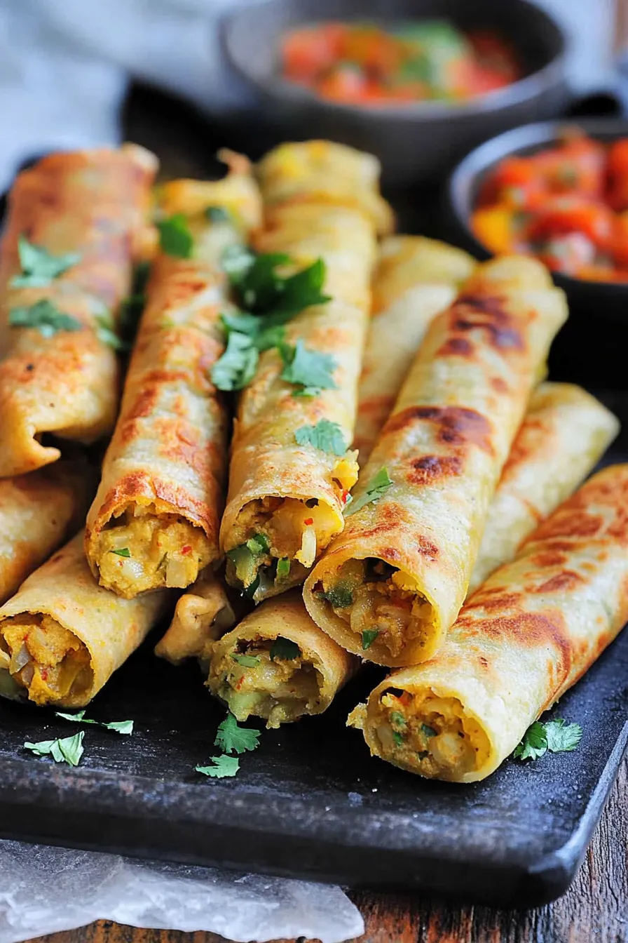 Vegane Rezepte: Knusprige Gemüse-Taquitos aus dem Ofen