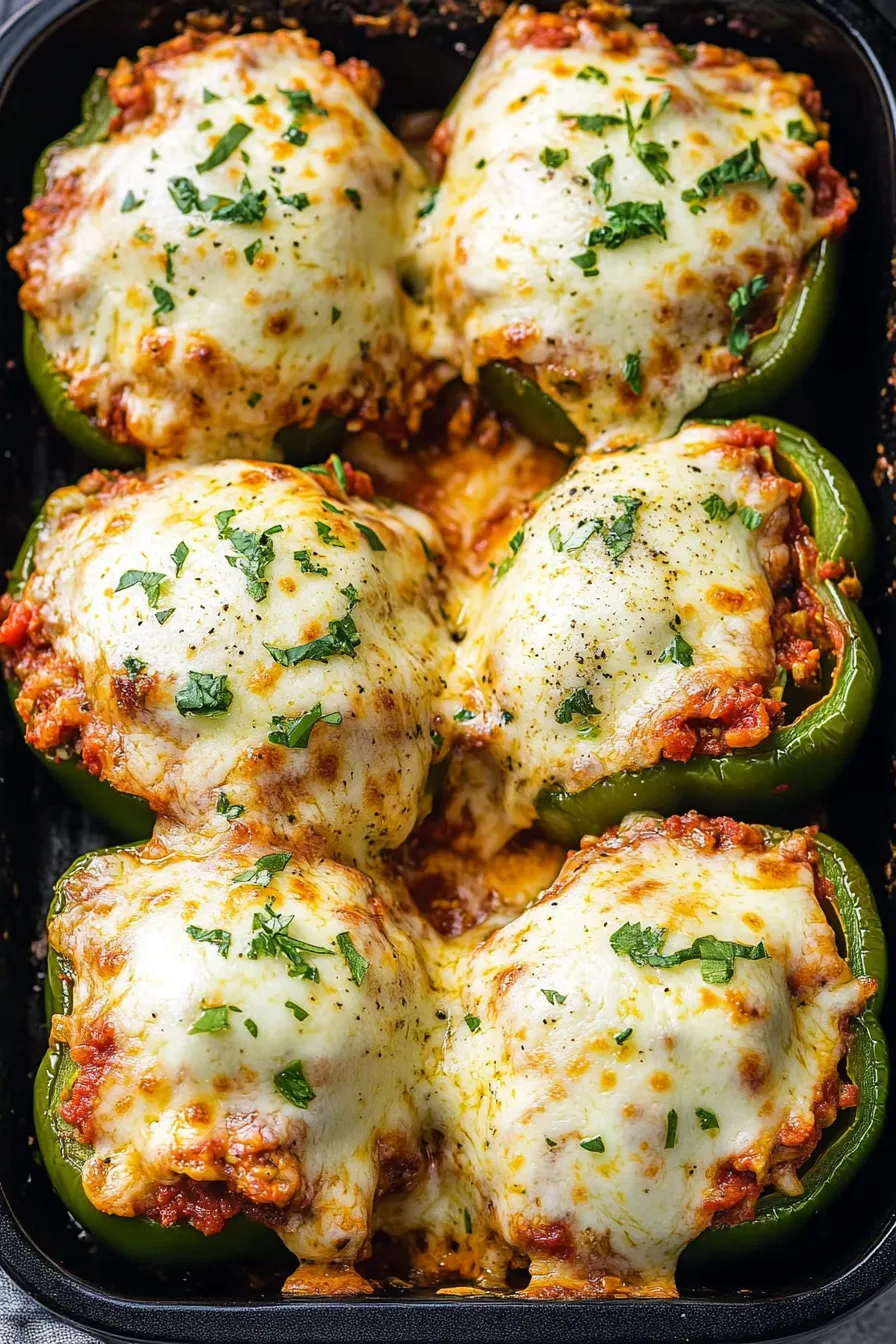 Paprika Rezepte: Low Carb Lasagne-gefüllte Paprikaschoten