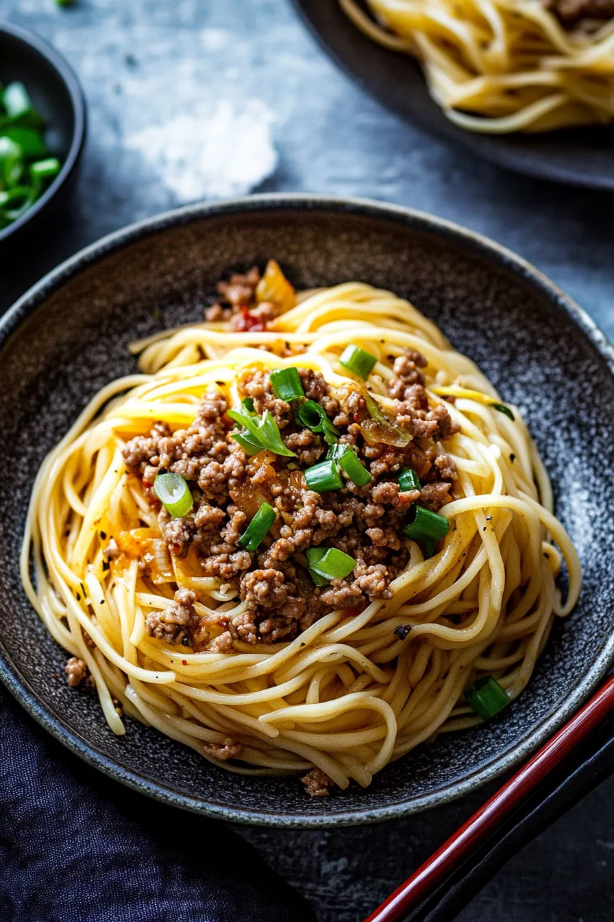 Asiatische Hackfleisch-Nudeln: Schnelles und würziges Abendessen