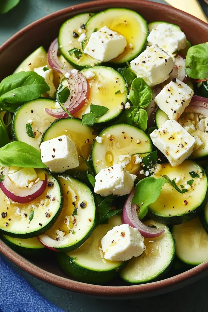 Zucchini Rezept: Gebratener Salat Mit Feta Und Minze