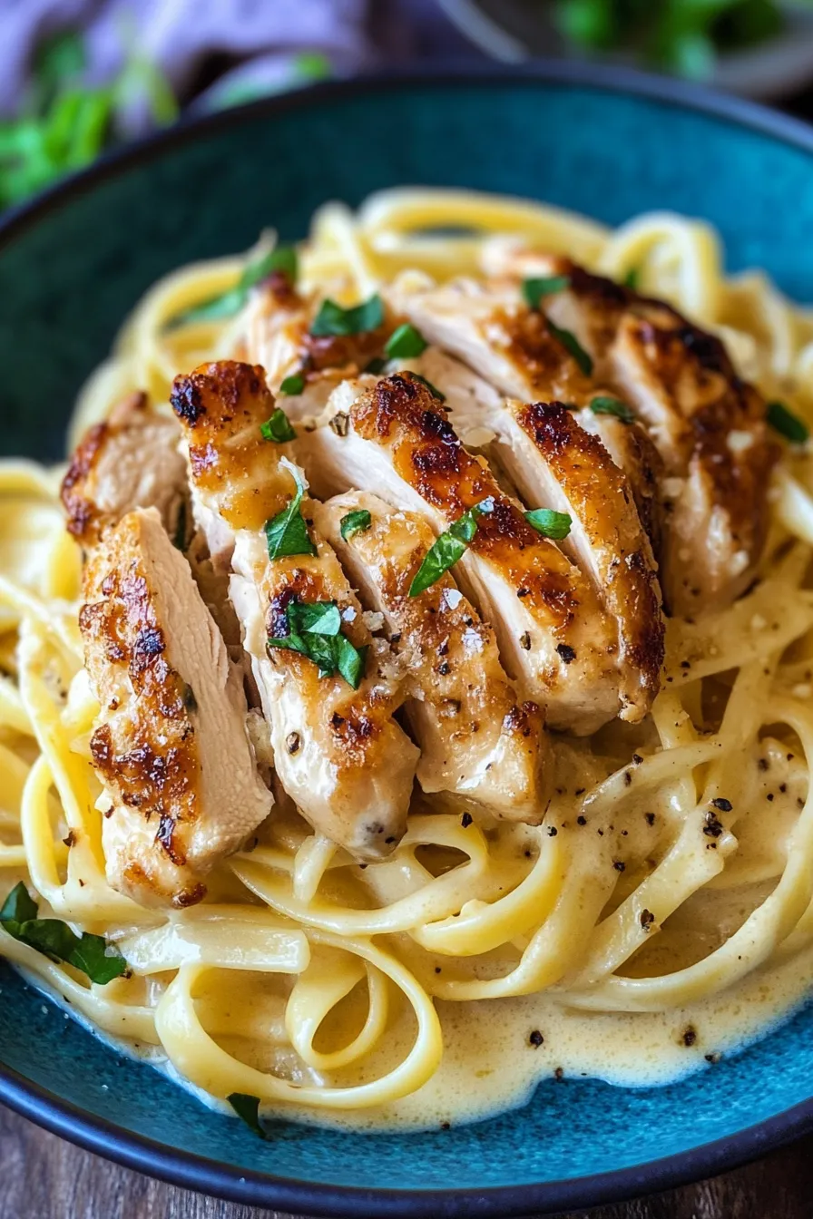 Cremige Pasta Rezepte: Köstliches Chicken Alfredo mit saftigen Hähnchenbrustfilets