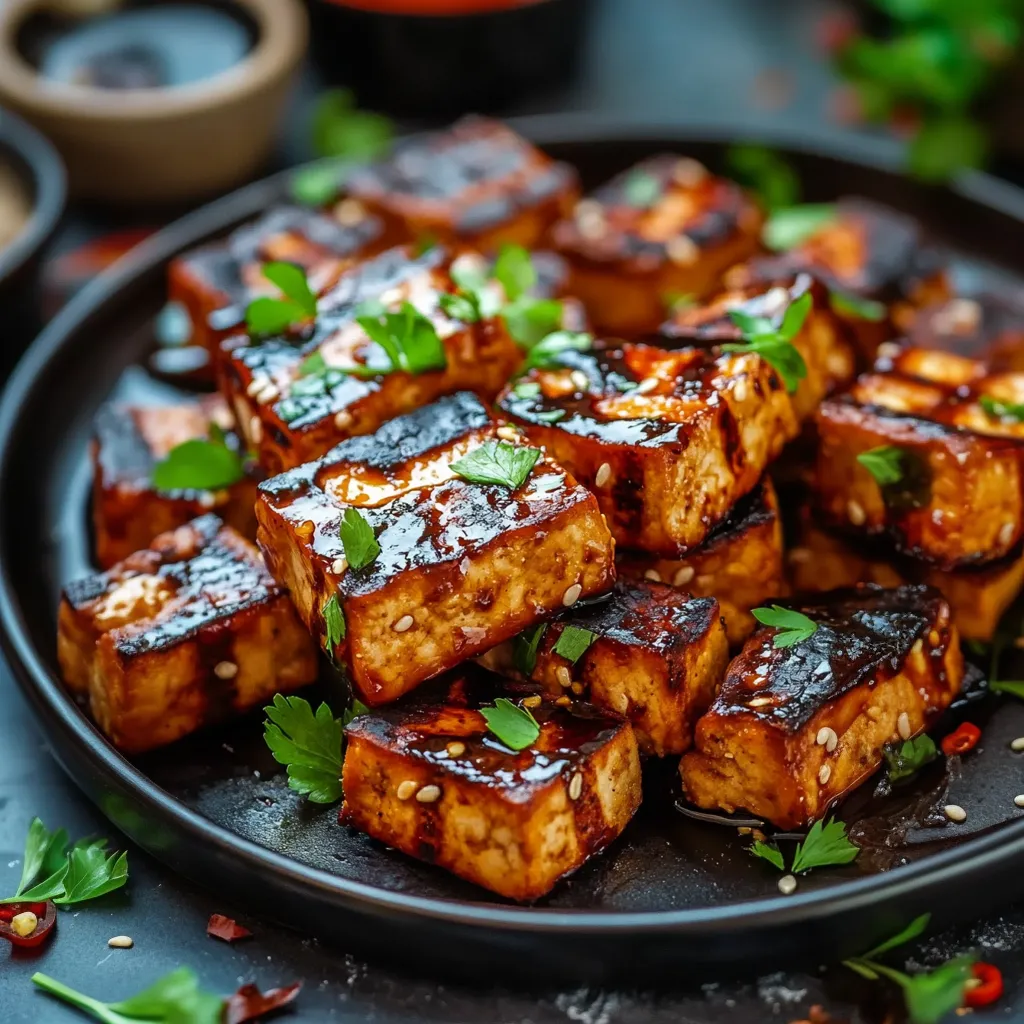 Grillen Rezepte: Knuspriger BBQ-Tofu vom Grill - Veganer Grillgenuss