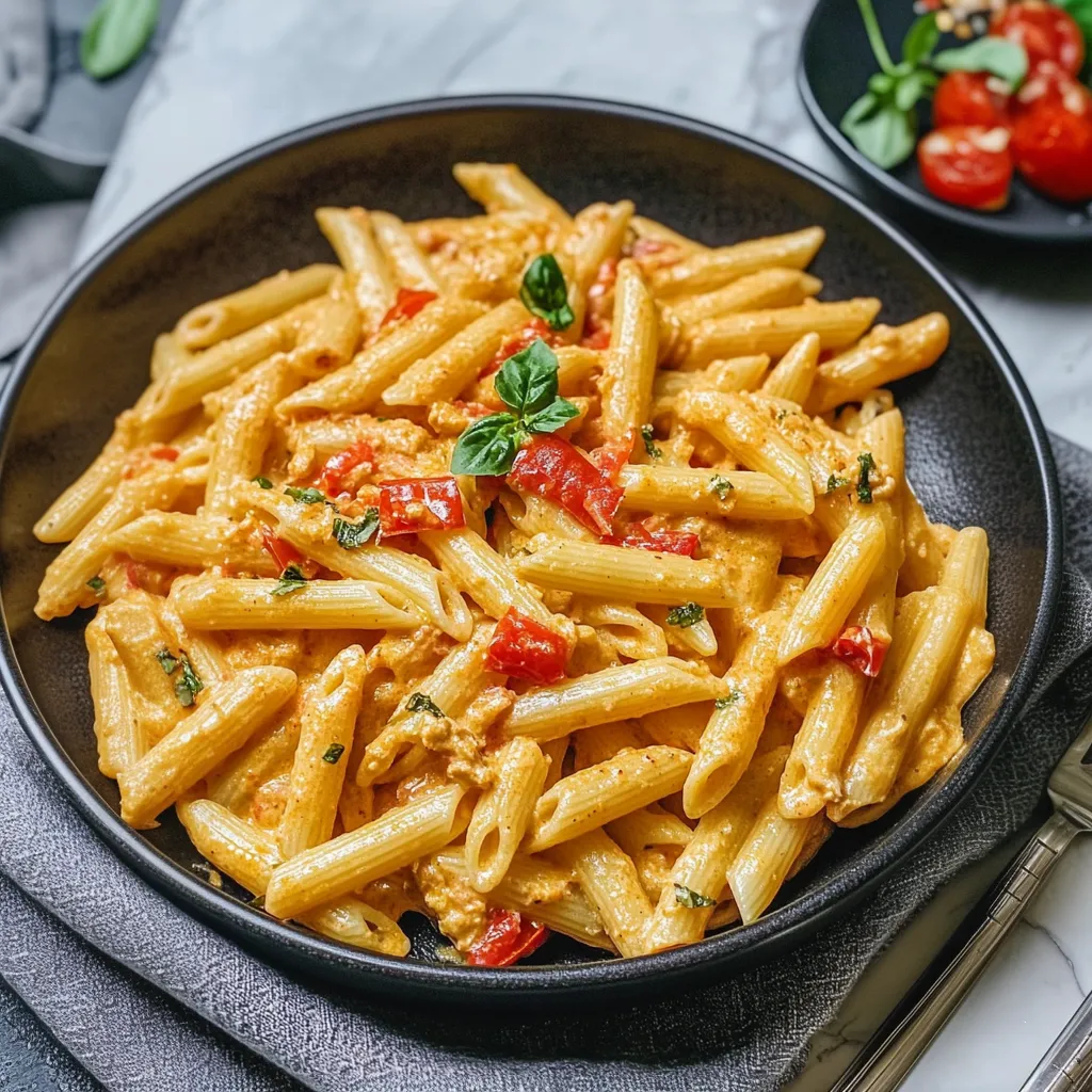 Cremige Pasta Rezepte: Penne in sämiger Paprikasoße