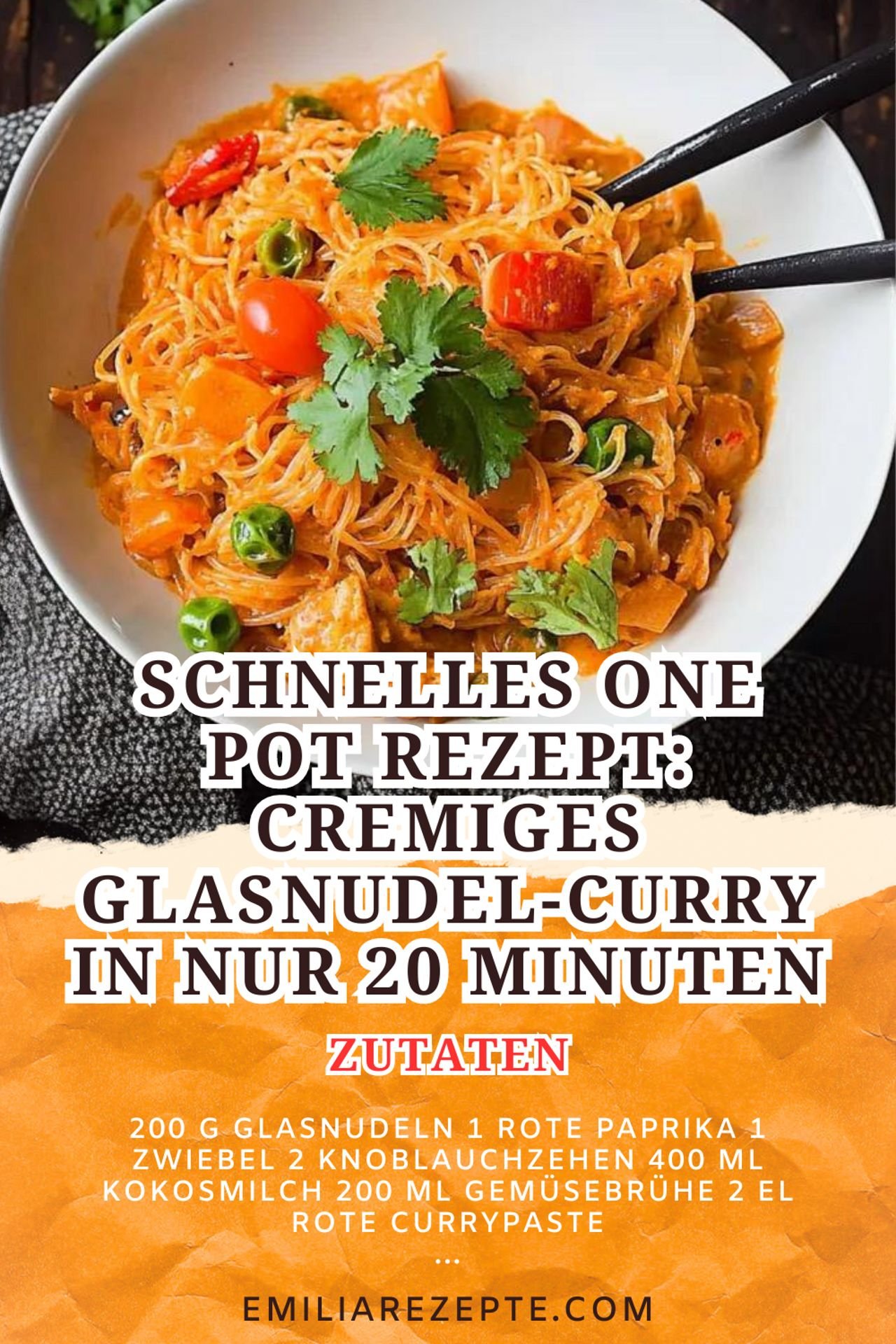 Schnelles One Pot Rezept: Cremiges Glasnudel-Curry in nur 20 Minuten