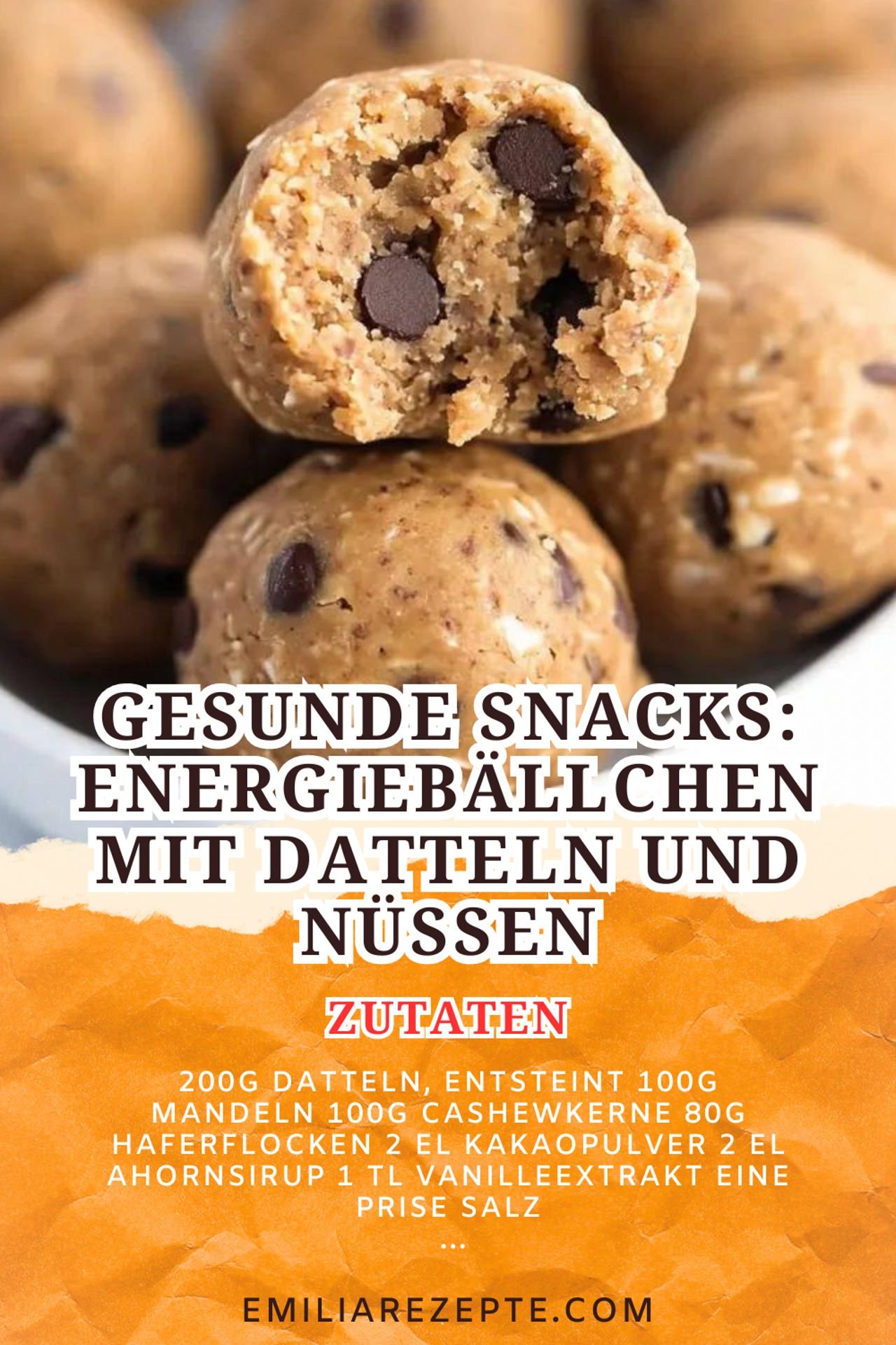 Gesunde Snacks: Energiebällchen mit Datteln und Nüssen