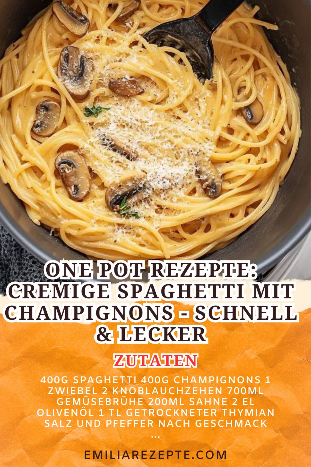 One Pot Rezepte: Cremige Spaghetti Mit Champignons - Schnell & Lecker