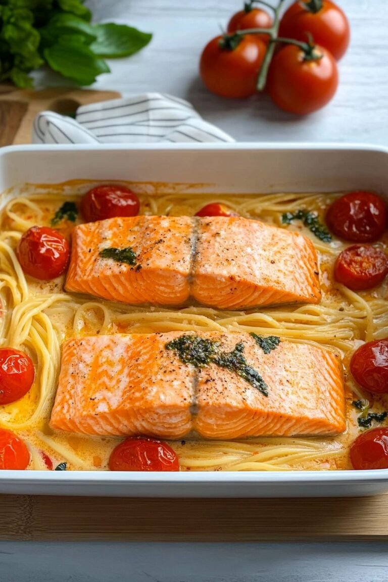 Ofen-Lachs-Pasta mit Spinat und Tomaten – Schnelles Rezept Ofen-Lachs-Pasta mit Spinat und Tomaten – Schnelles Rezept