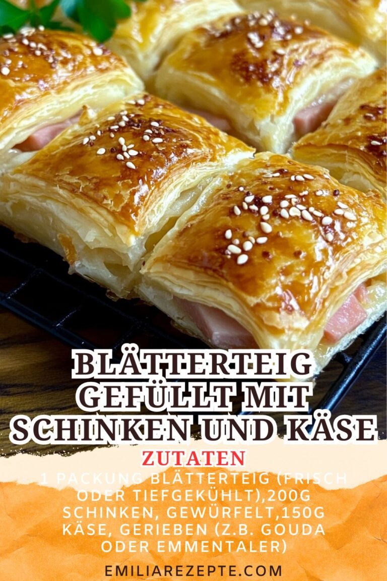 Blätterteig Gefüllt Mit Schinken Und Käse - Schnelles Rezept
