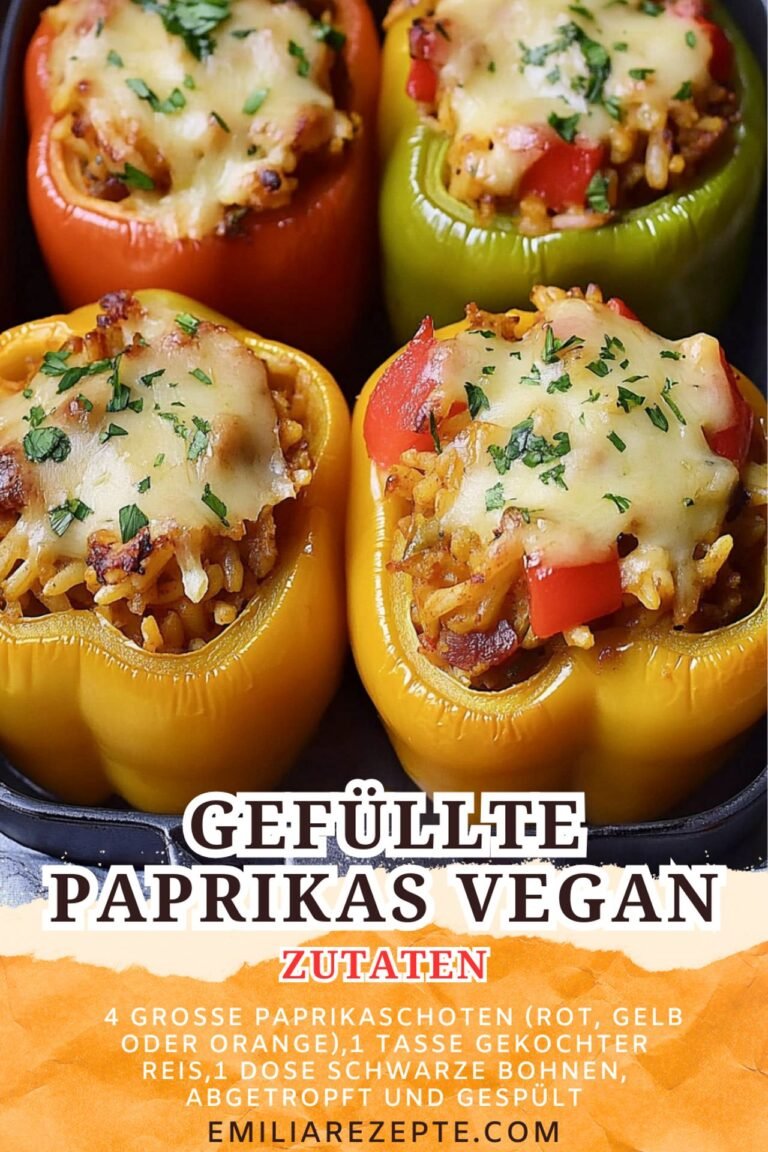 Vegetarische Gefüllte Paprika mit Reis und Gemüse
