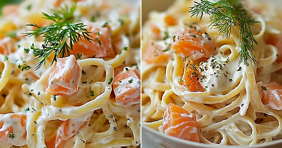 Cremige Pasta mit Räucherlachs und Frischkäse