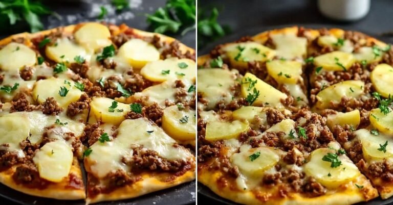 Kartoffelpizza mit Hackfleisch – Einfache Ofengericht-Idee