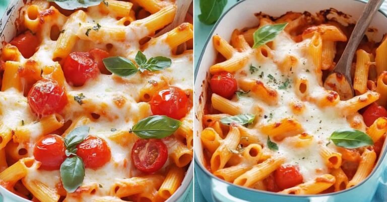 Pasta Rezepte Einfach – Tomate Mozzarella Auflauf