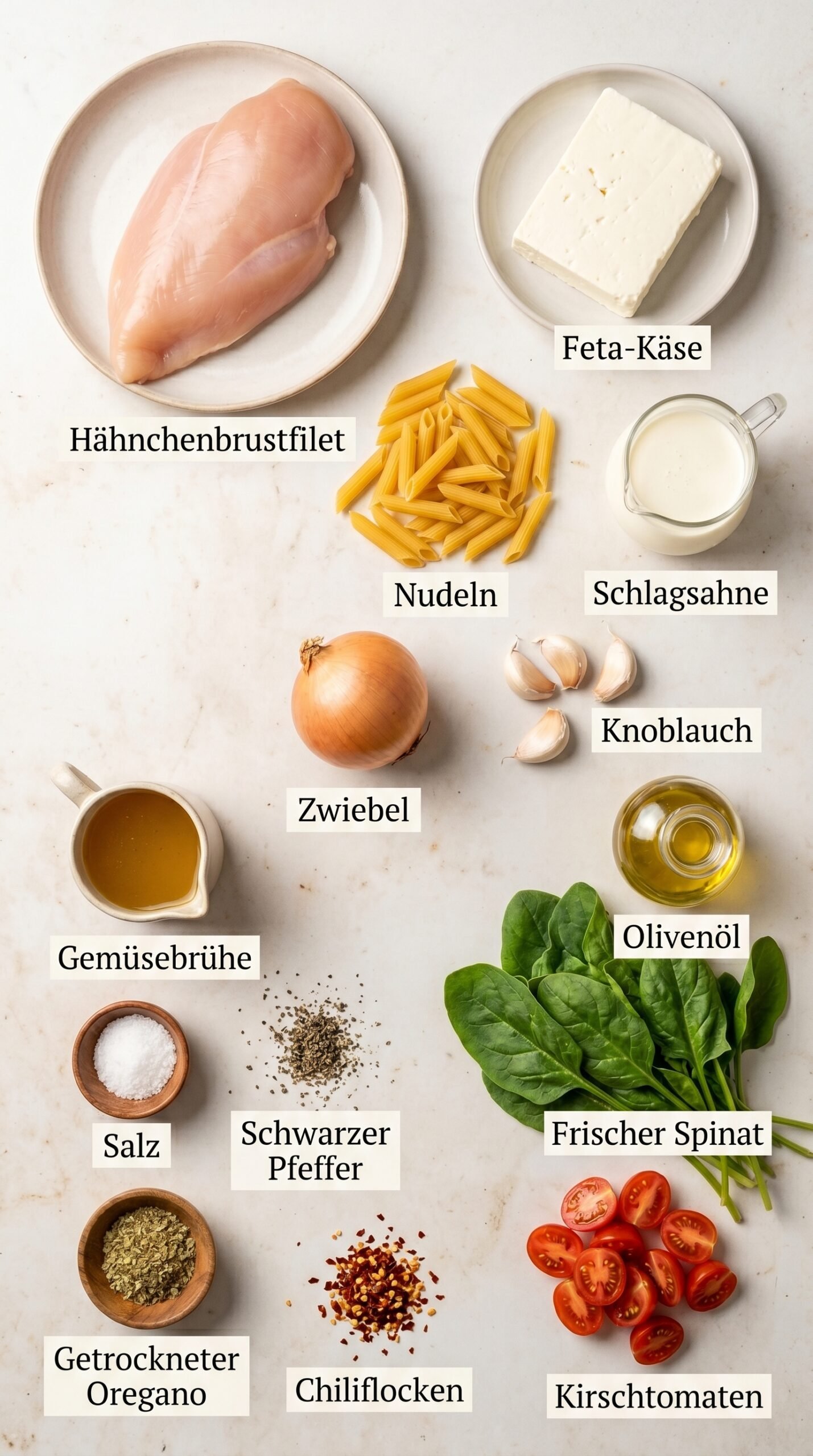 Cremige Hähnchen Feta Pasta: Unglaublich einfach lecker recipe ingredients