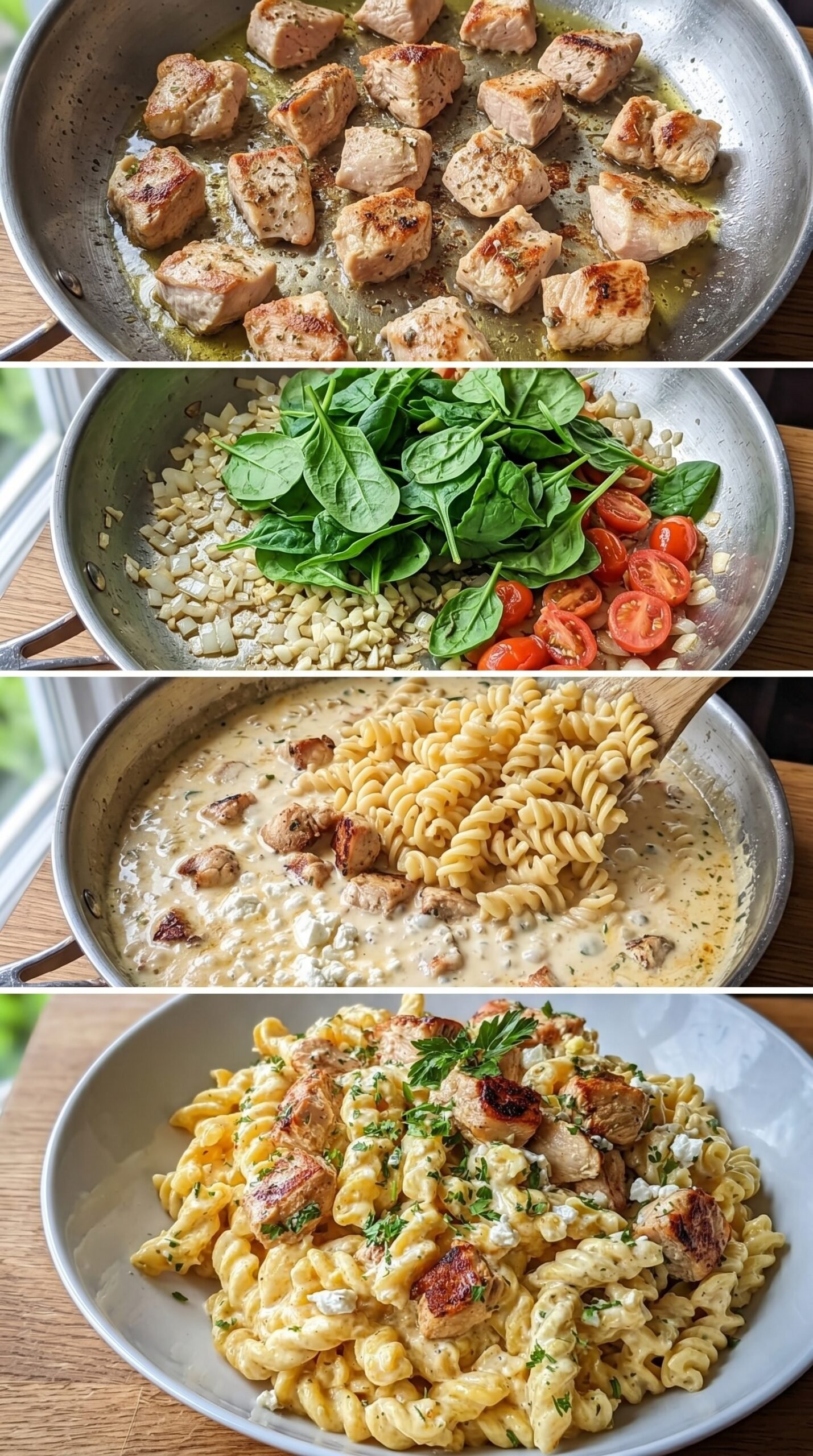 Cremige Hähnchen Feta Pasta: Unglaublich einfach lecker recipe instructions