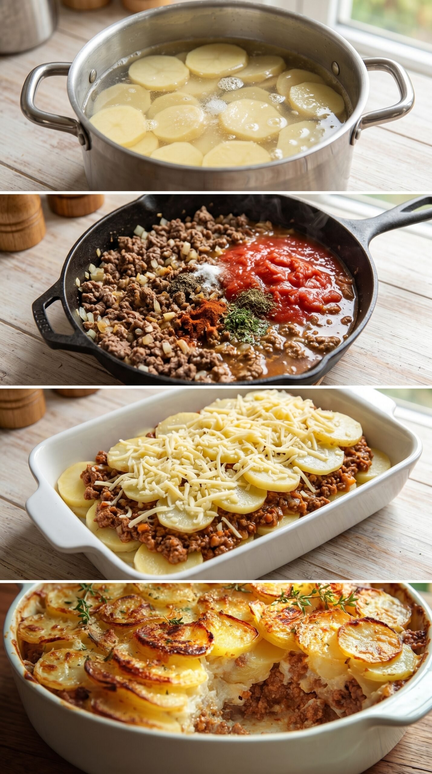 Dein perfekter Kartoffel-Hackfleisch-Auflauf – Herzhaft & Lecker! recipe instructions