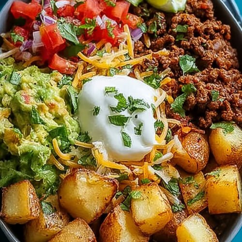 Kartoffel Taco Bowl Meal Prep einfach sättigend extra recipe photo