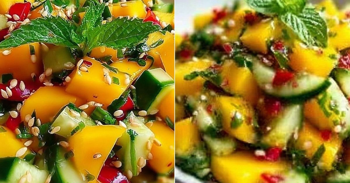 Thai Mango Gurkensalat mit Limetten Dressing recipe photo