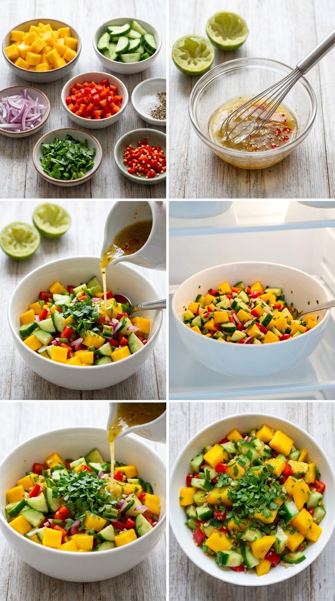 Thai Mango Gurkensalat mit Limetten Dressing recipe instructions