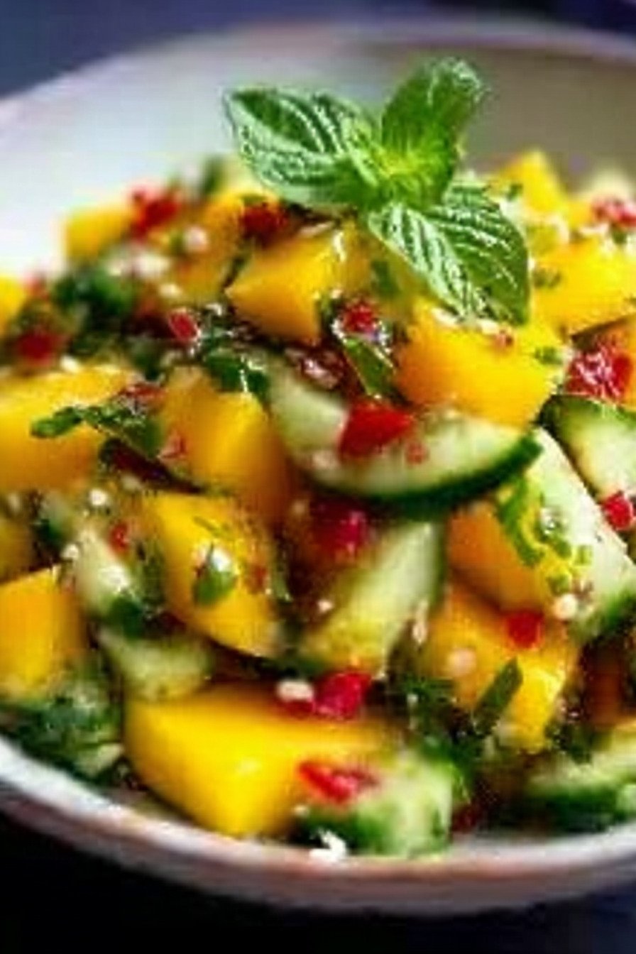 Thai Mango Gurkensalat mit Limetten Dressing recipe tips