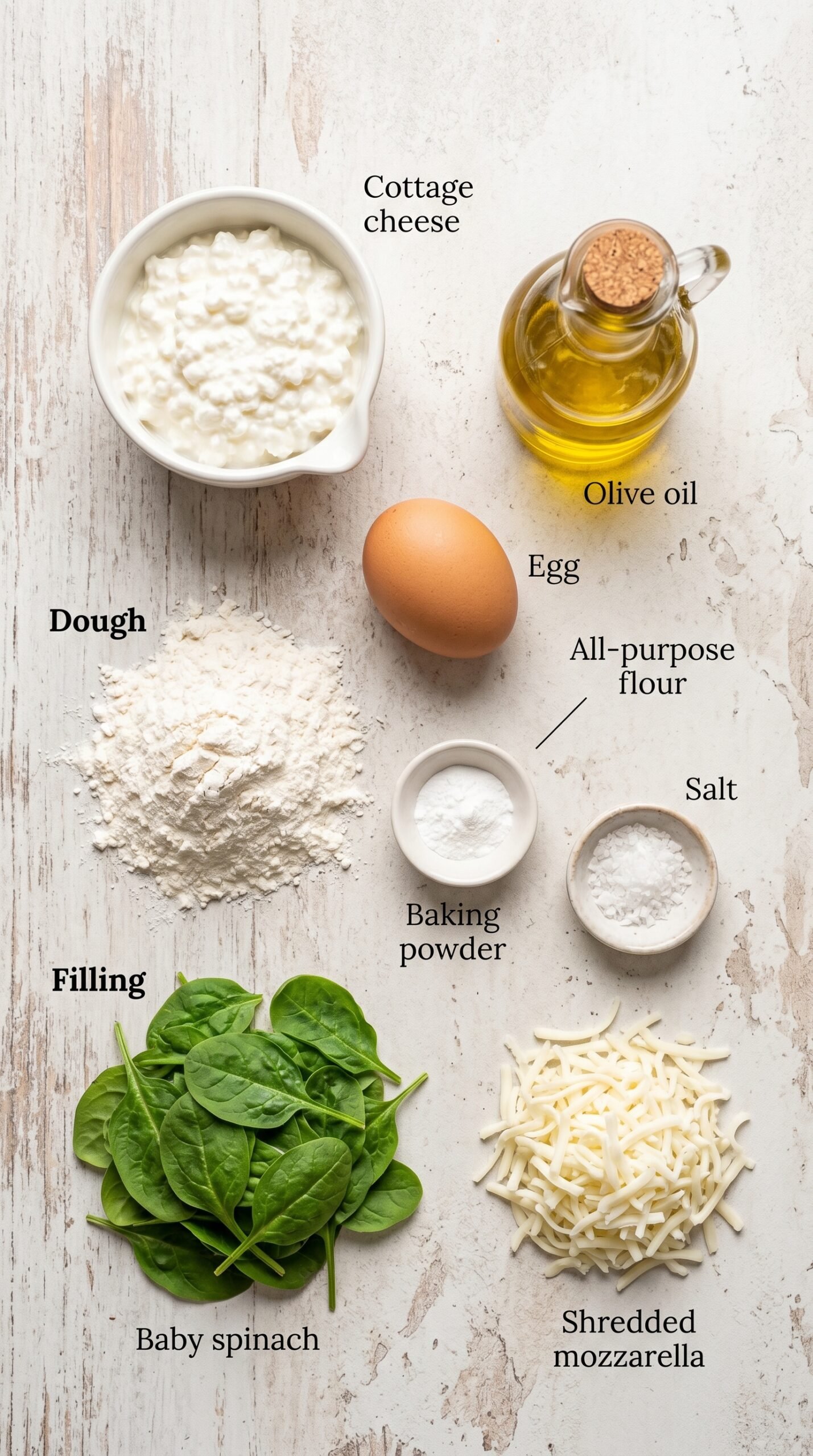 Einfache Spinat Hüttenkäse Flagels – Ein köstlicher Snack recipe ingredients