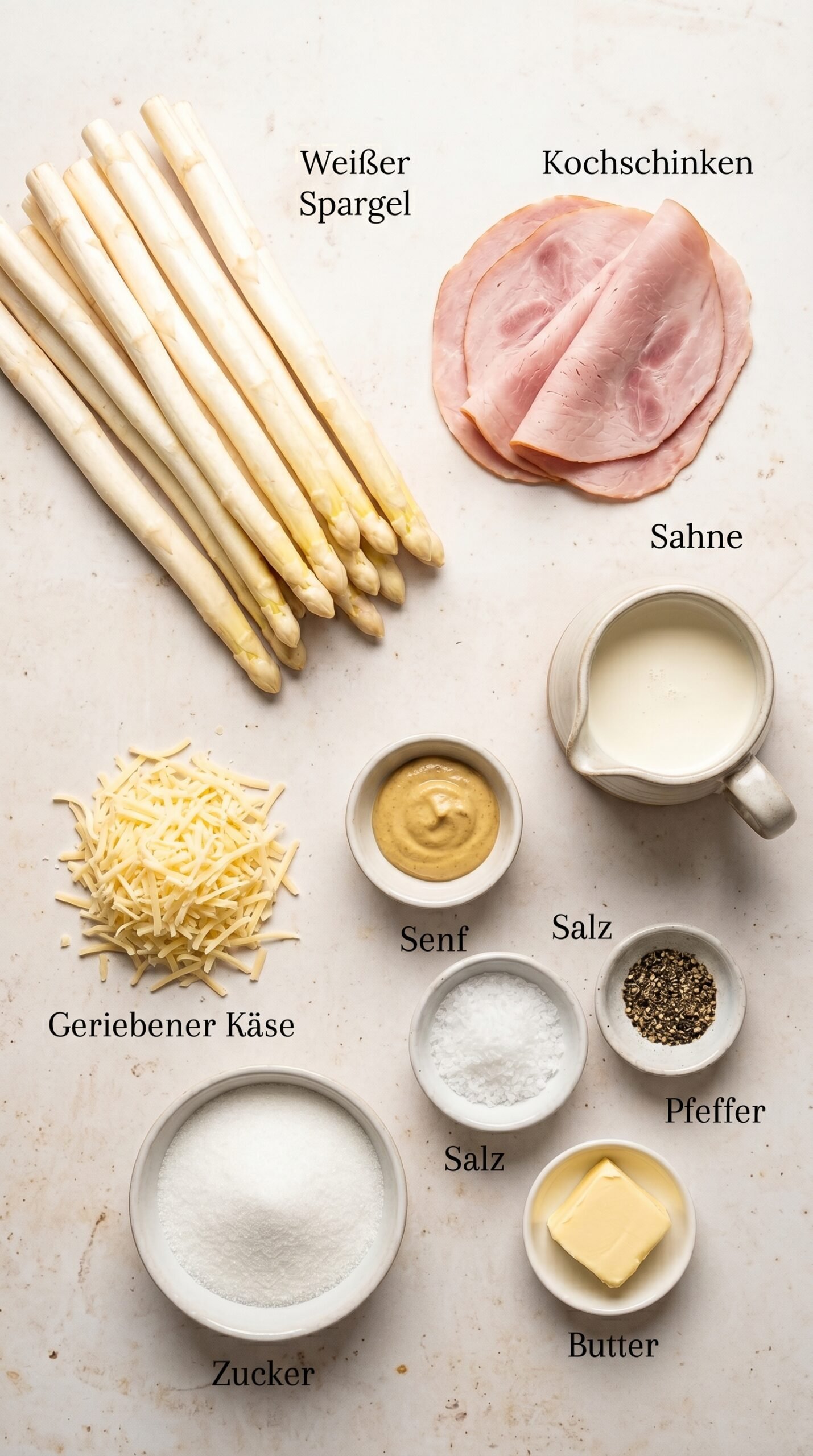Spargel-Schinken-Röllchen überbacken – Überbackene Spargel Schinken Röllchen wie bei Oma recipe ingredients