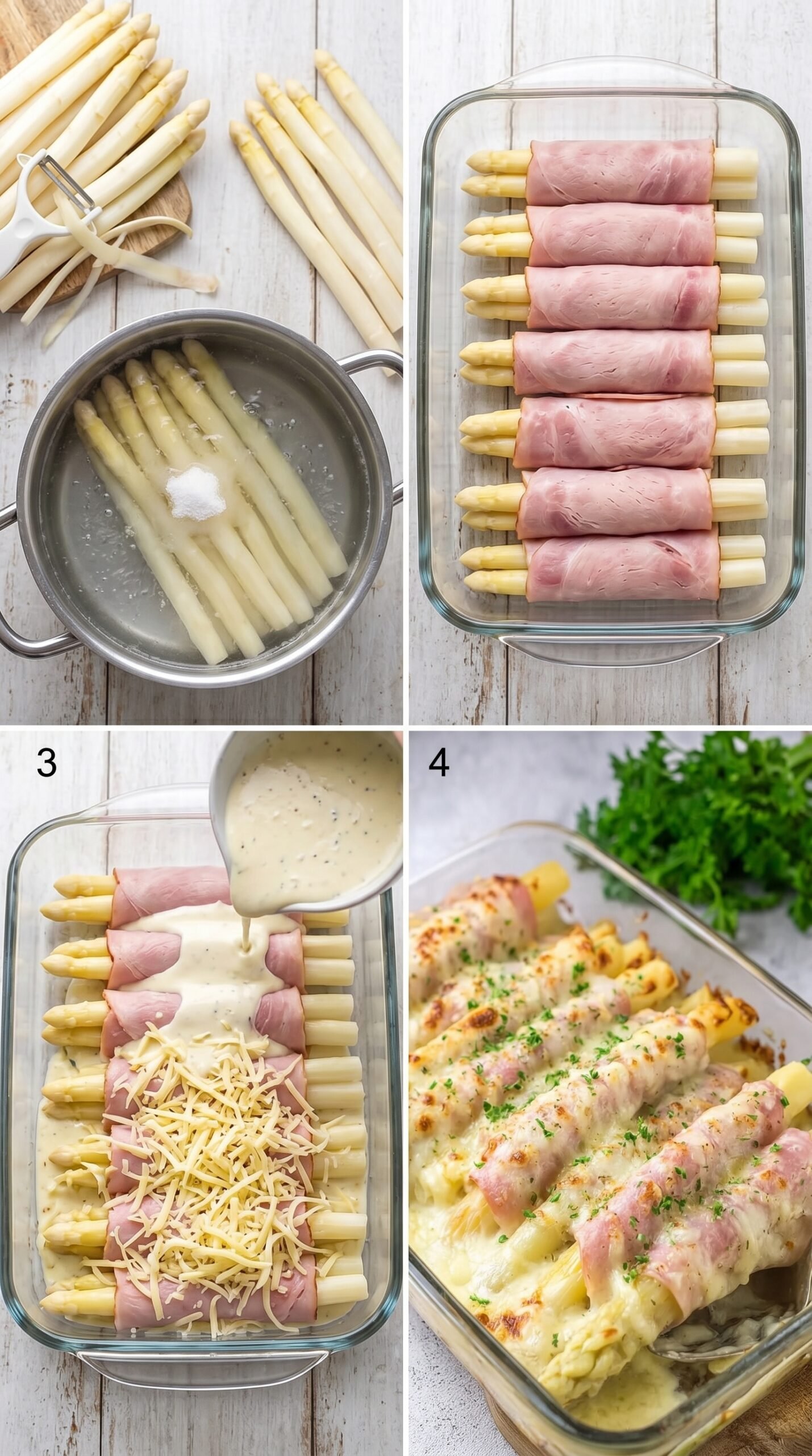 Spargel-Schinken-Röllchen überbacken – Überbackene Spargel Schinken Röllchen wie bei Oma recipe instructions