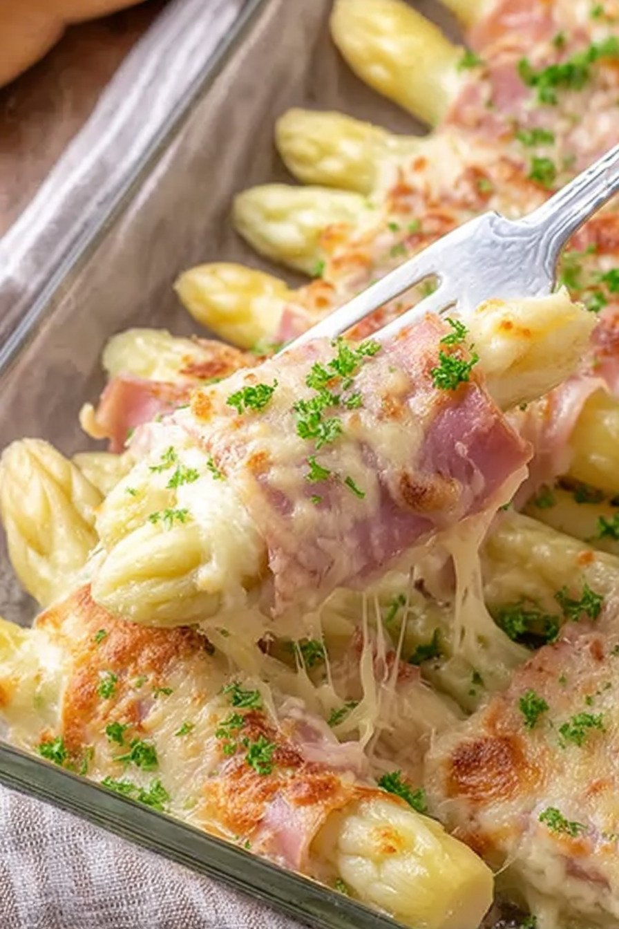 Spargel-Schinken-Röllchen überbacken – Überbackene Spargel Schinken Röllchen wie bei Oma final result