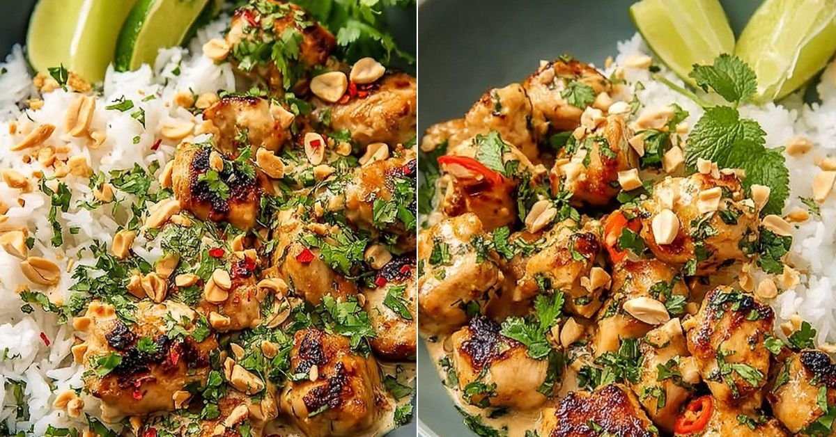 Cremiges thailändisches Erdnuss Hähnchen das dich sofort süchtig macht recipe photo