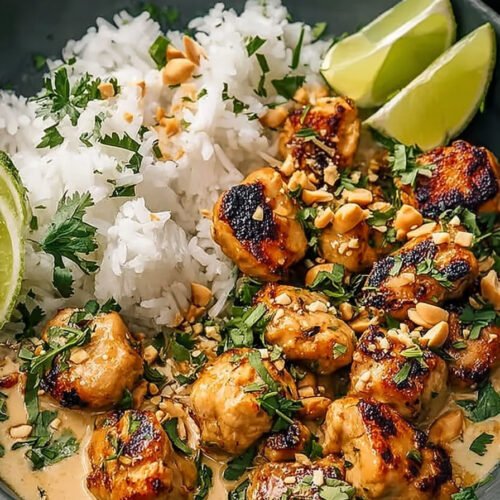 Cremiges thailändisches Erdnuss Hähnchen das dich sofort süchtig macht extra recipe photo