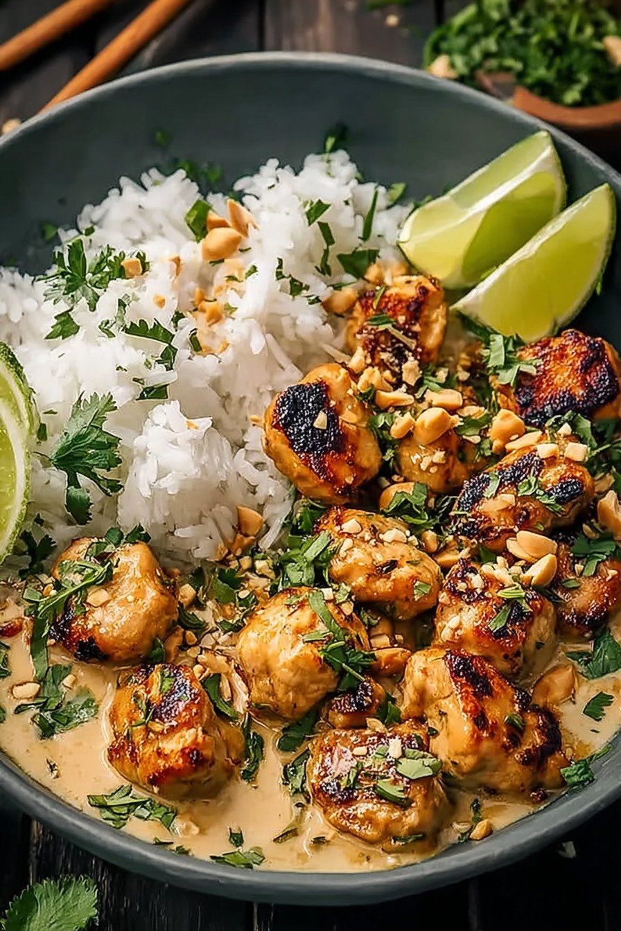 Cremiges thailändisches Erdnuss Hähnchen das dich sofort süchtig macht extra recipe photo