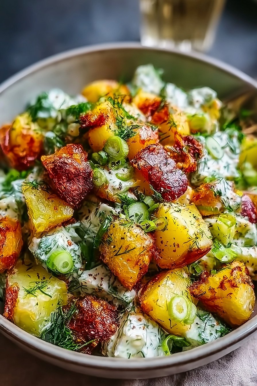 Knuspriger Kartoffelsalat Rezept für extra Crunchy Geschmack final result