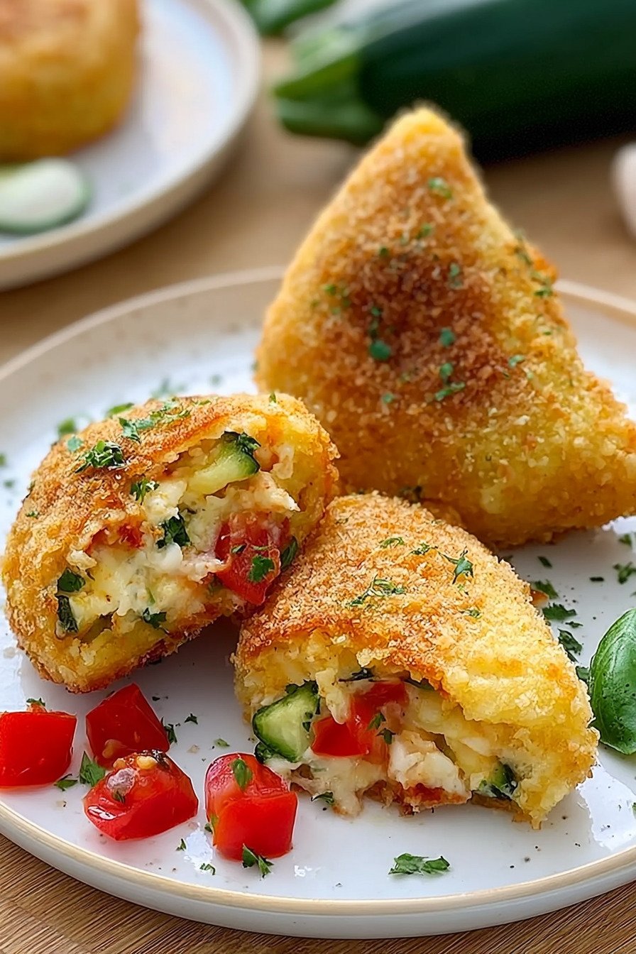 Knusprige Zucchini Frischkäse Taschen extra recipe photo