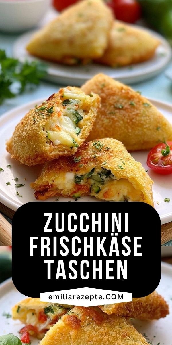 Knusprige Zucchini Frischkäse Taschen save this recipe