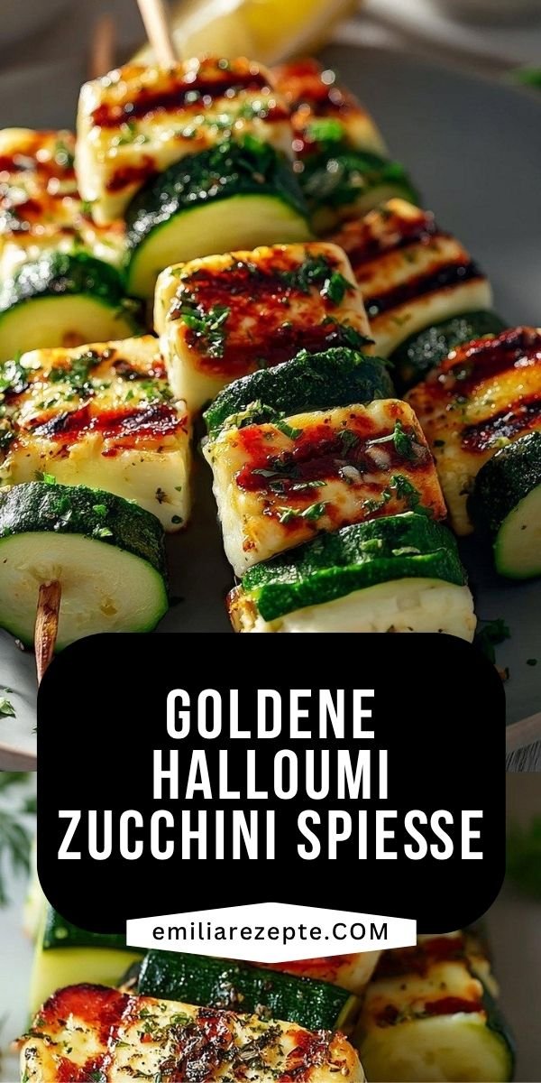 Halloumi Zucchini Spieße vom Grill: sommerlich, würzig und vegetarisch save this recipe