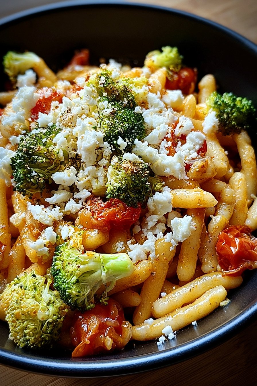 Schupfnudelpfanne mit Brokkoli, Feta und Tomaten final result