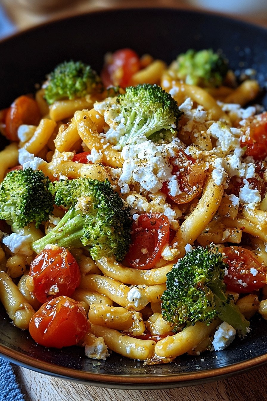 Schupfnudelpfanne mit Brokkoli, Feta und Tomaten extra recipe photo