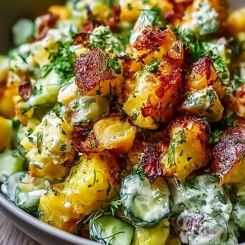 Knuspriger Kartoffelsalat Rezept für extra Crunchy Geschmack extra recipe photo