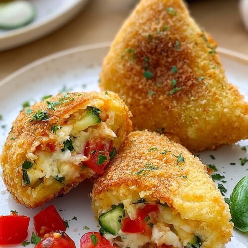 Knusprige Zucchini Frischkäse Taschen extra recipe photo