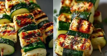 Halloumi Zucchini Spieße vom Grill: sommerlich, würzig und vegetarisch recipe photo