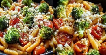 Schupfnudelpfanne mit Brokkoli, Feta und Tomaten recipe photo