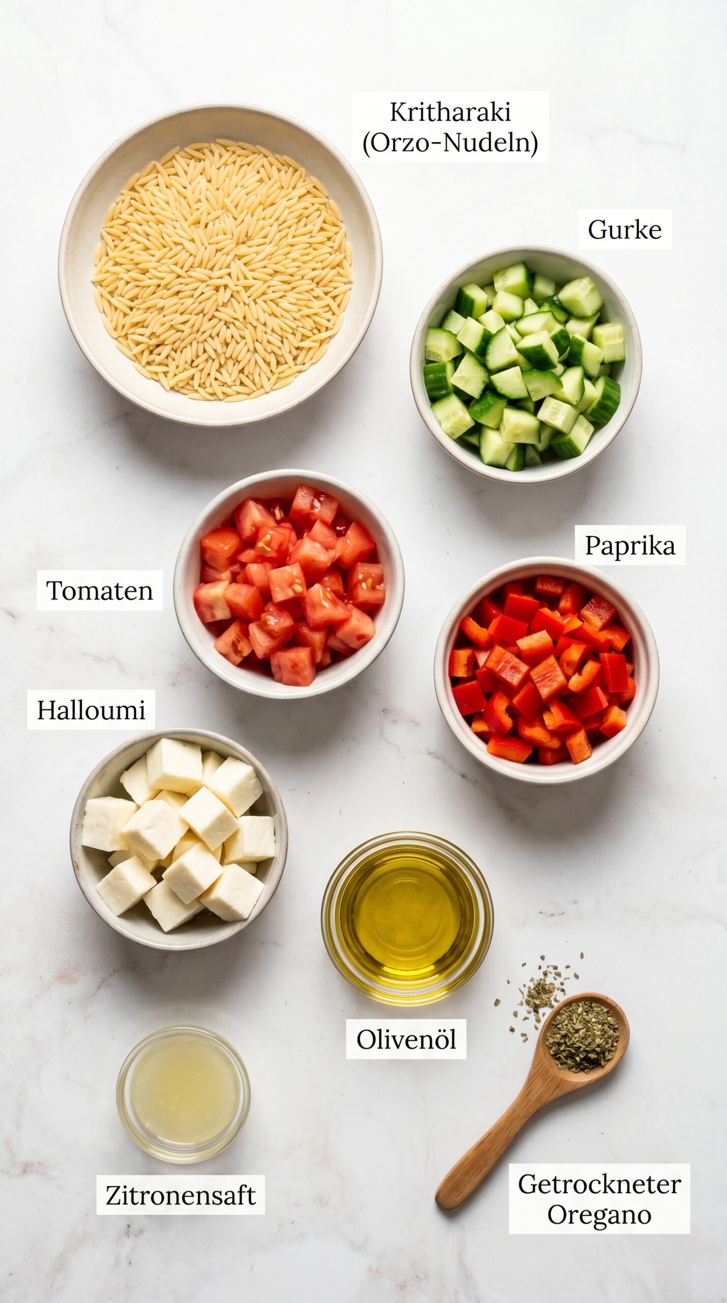 Kritharaki-Salat mit Halloumi-Croutons recipe ingredients