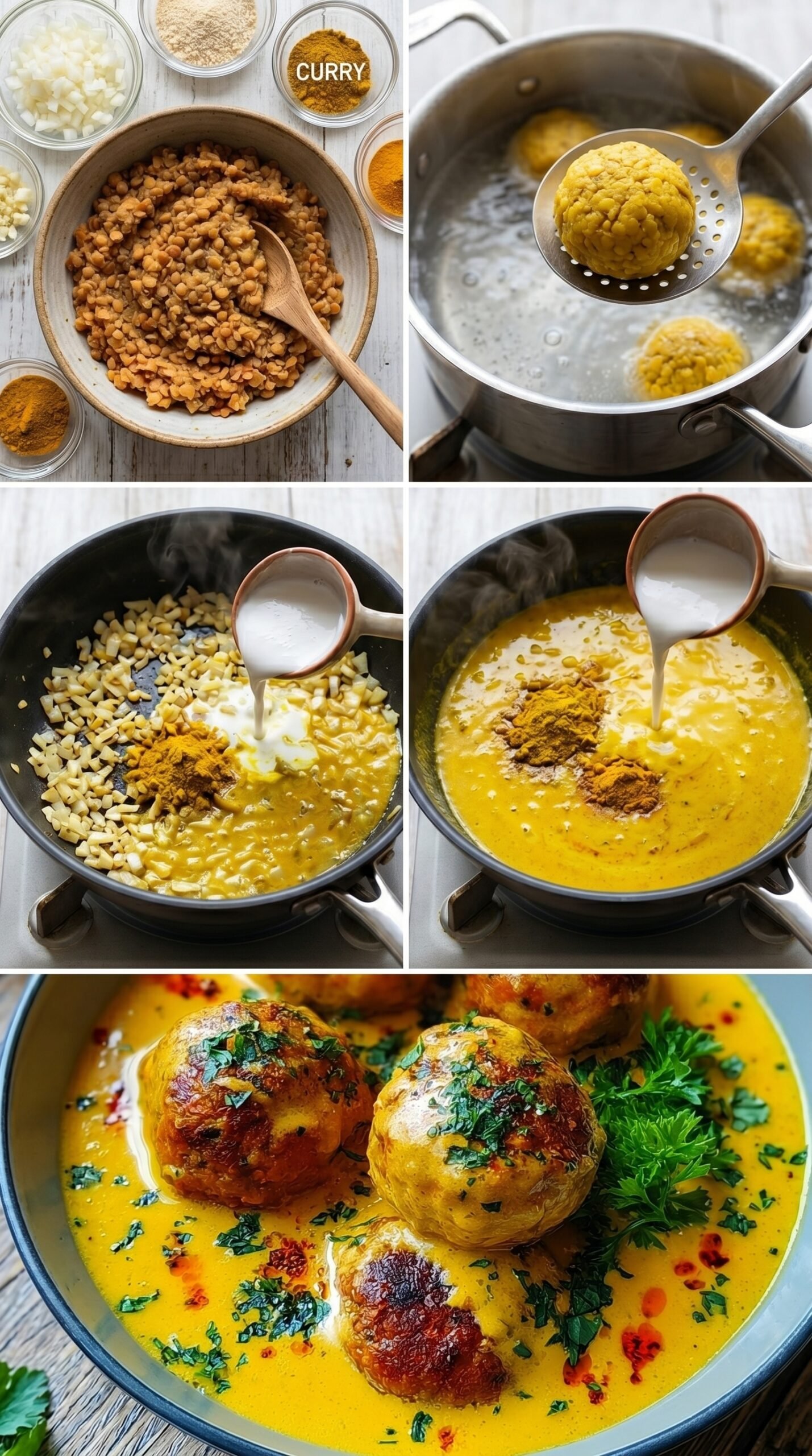 Vegane Linsenknödel in Curry-Sauce: Einfach, schnell und köstlich! recipe instructions