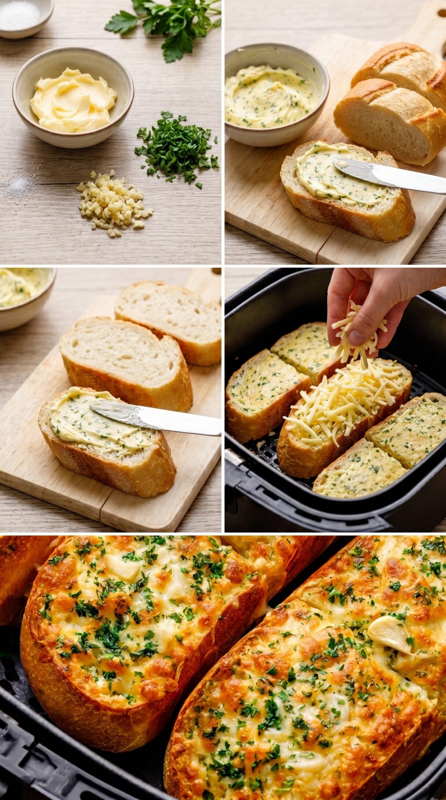 Knoblauchbrot aus dem Airfryer recipe instructions