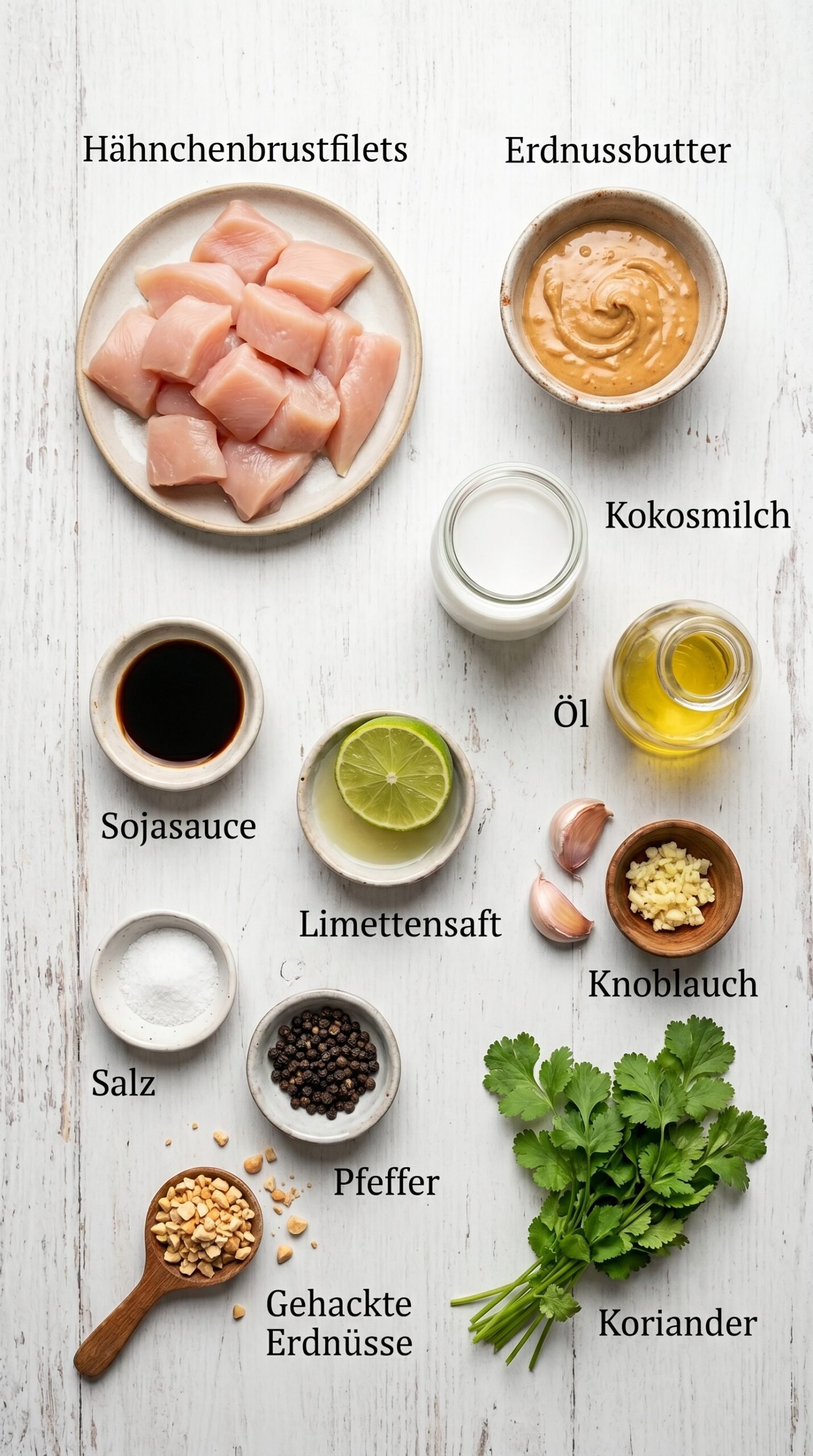 Unwiderstehliches Thai-Erdnuss-Hühnchen in 30 Min. recipe ingredients