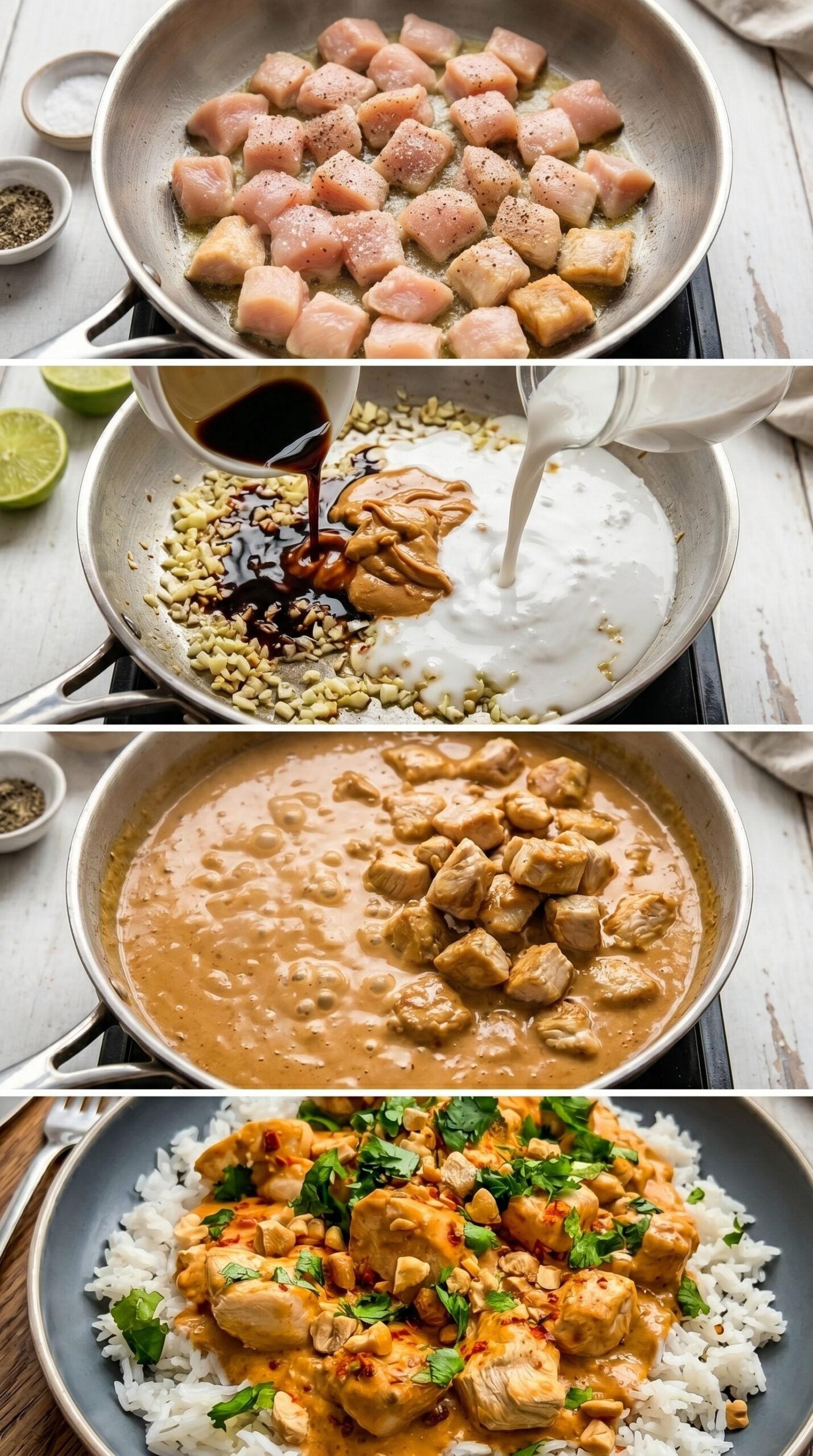 Unwiderstehliches Thai-Erdnuss-Hühnchen in 30 Min. recipe instructions